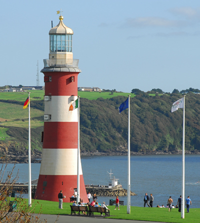The historic sea front of Plymouth Hoe